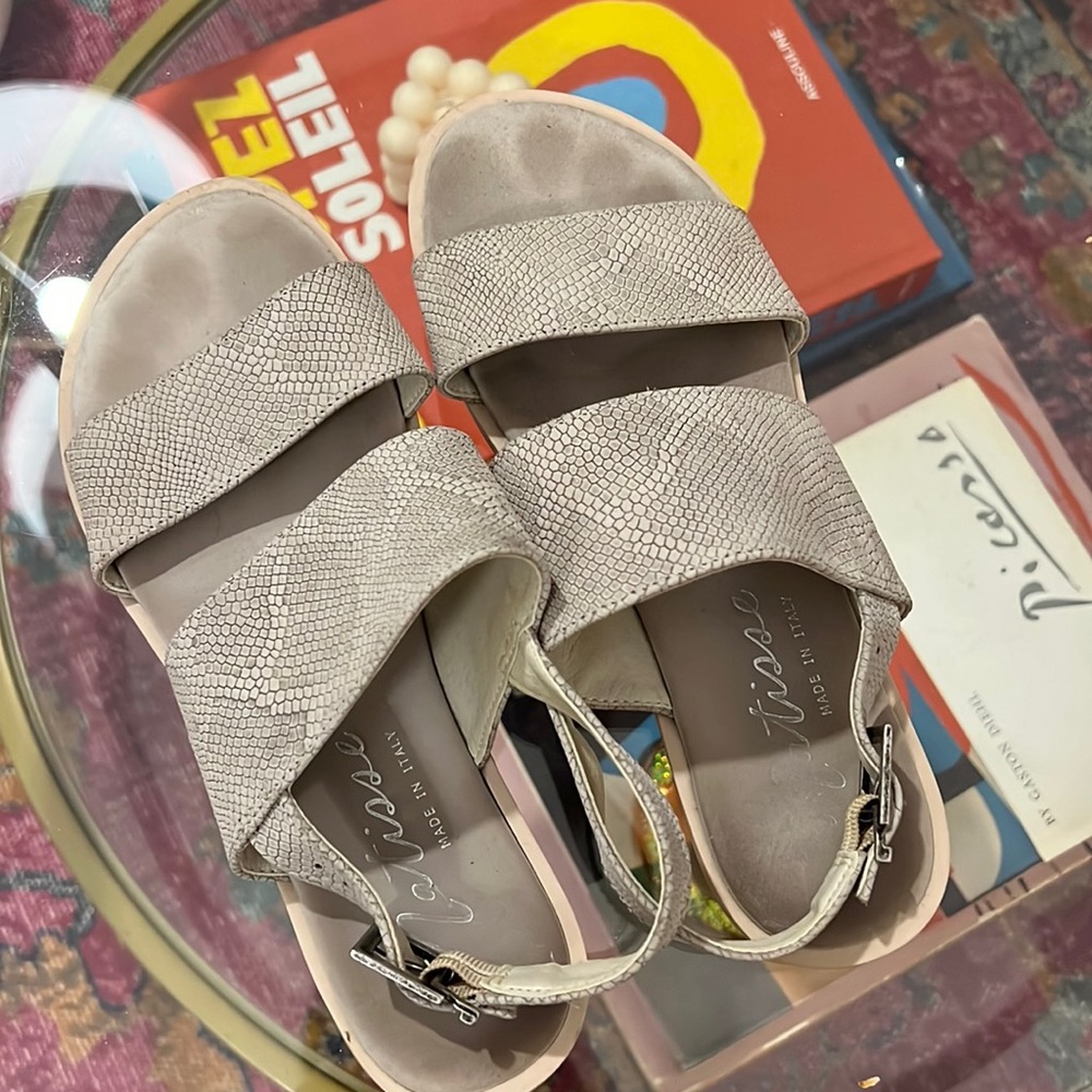 Grey Snakeskin Sandals